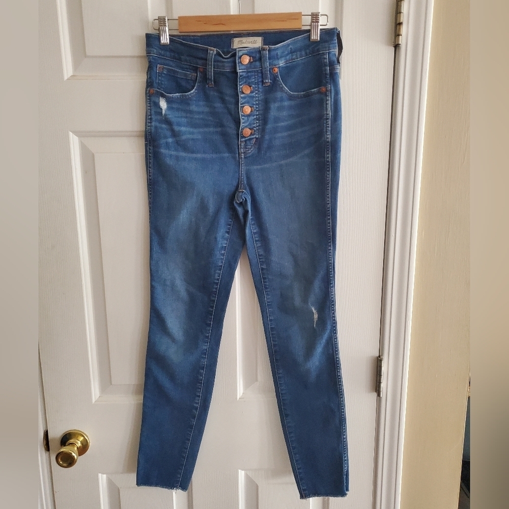 Madewell 10" High-Rise Skinny Blue Jeans Cordova Wash: Button-Front Edition 27